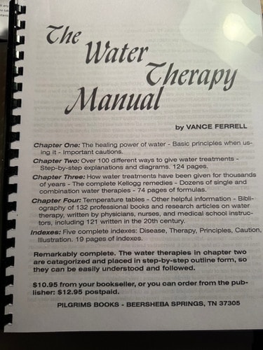 The Water Therapy Manual by Vance Ferrell